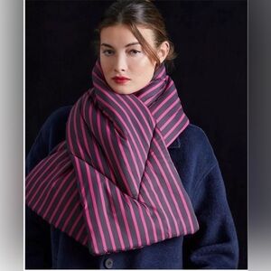 Maeve by Anthropologie Packable Puffer Striped Scarf
